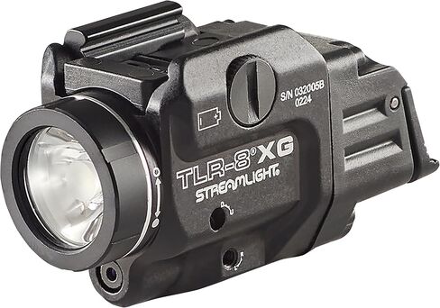 Streamlight 69434 TLR-8A G Flex 500-Lumen Low Profile Pistol Light with Integrated Green Aiming Laser for Select Handguns, Includes Rear Switches, Mounting Kit, and Keys, Black | Securely attaches to wide range of handguns; verify compatibility and fitmen in Kuwait