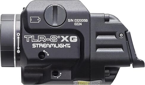 Streamlight 69434 TLR-8A G Flex 500-Lumen Low Profile Pistol Light with Integrated Green Aiming Laser for Select Handguns, Includes Rear Switches, Mounting Kit, and Keys, Black | Securely attaches to wide range of handguns; verify compatibility and fitmen in Kuwait