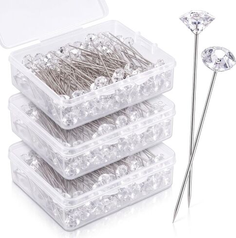 Outus 100 Pieces Diamond Bouquet Pins 2 Inch Rhinestones Corsages Pins Crystals Gems Floral Diamonds for Mother's Day Flower Wedding Bouquets Bridal Hair Accessories Jewelry Decor DIY Craft Sewing in Kuwait