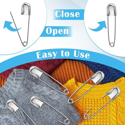 Coitak Large Safety Pins, 5 inch, 10 PCS Stainless Steel, Silver Huge Strong XL, Extra Large Laundry Pins for Blankets in Kuwait