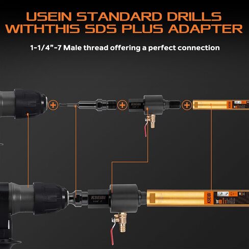 KSEIBI Water Core Bit Adapter, 1-1/4-7 Female, Water Swivel Adapter, Core Bit Connector, Essential Water Well Drilling Equipment, Well Water Drilling Equipment in Kuwait