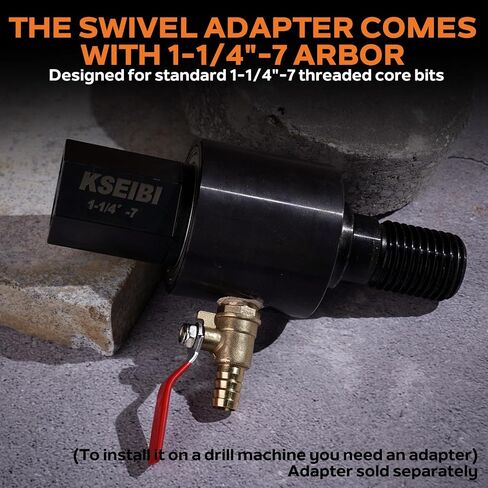 KSEIBI Water Core Bit Adapter, 1-1/4-7 Female, Water Swivel Adapter, Core Bit Connector, Essential Water Well Drilling Equipment, Well Water Drilling Equipment in Kuwait