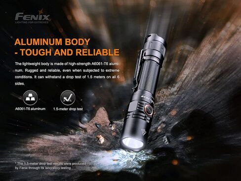 Fenix PD35 v3.0 Rechargeable Tactical Flashlight, 1700 Lumens EDC with Organizer (Black) in Kuwait