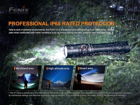 Fenix PD35 v3.0 Rechargeable Tactical Flashlight, 1700 Lumens EDC with Organizer (Black) in Kuwait
