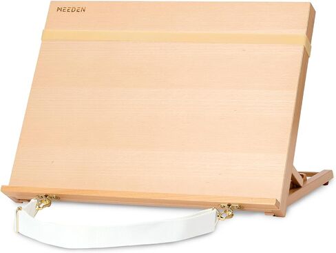 MEEDEN A2 Wooden Tabletop Easel for Painting, 5-Position Adjustable Drawing & Sketching Board with Shoulder Strap, Portable Beechwood Desktop Art Easel Stand for Adults, Artists, Beginners & Student in Kuwait