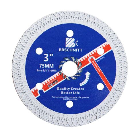 Super Thin Diamond Porcelain Saw Blade with X Teeth,BRSCHNITT 10 Inch (250mm) x Arbor 1"-4/5"-5/8" Angle Grinder Diamond Cutting Disc for Dry/Wet Cutting Porcelain Tile Ceramic Marble Granite in Kuwait