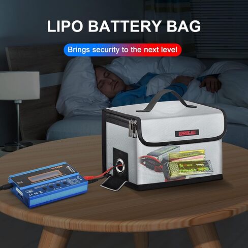 STARTRC Lipo Battery Bag Fireproof Explosionproof Bag Large Capacity Storage Guard Lipo Safe Pouch for Storage & Charging (21.5 x 15 x 14cm) in Kuwait