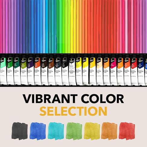 Castle Art Supplies 24 x 12ml Watercolor Paint Tube Set | Value for Adult Artists | Quality, Intense Colors | Just Squeeze The Tube, Mix with Water and Get Creative | in Delightful Presentation Box in Kuwait