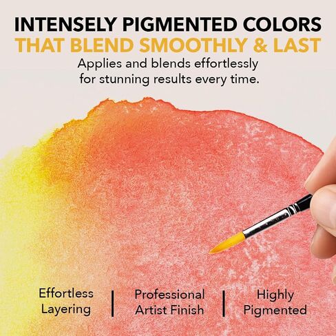Castle Art Supplies 24 x 12ml Watercolor Paint Tube Set | Value for Adult Artists | Quality, Intense Colors | Just Squeeze The Tube, Mix with Water and Get Creative | in Delightful Presentation Box in Kuwait