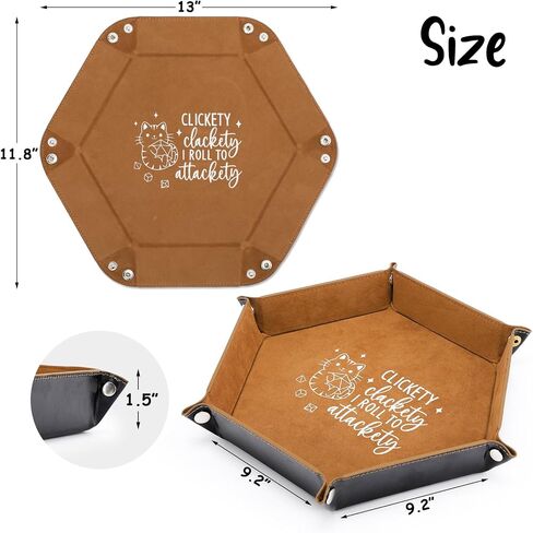 Leather Dice Tray for Rolling Novelty Cat Folding Hexagonal Dice Holder Dice Storage Accessories Desk Organizer Funny Gift for RPG, DND Game Players in Kuwait