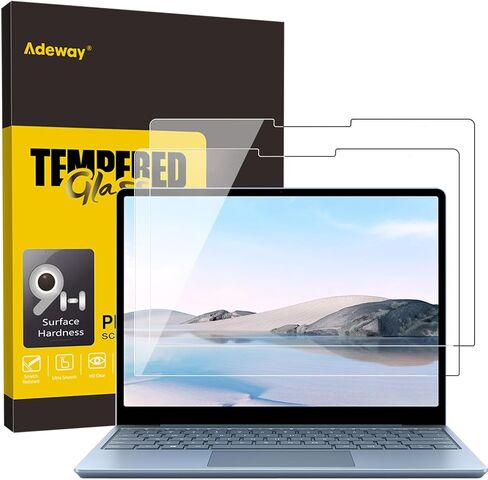 Adeway [عبوة من قطعتين] واقي شاشة من الزجاج المقوى لجهاز Surface Laptop Go 2 مقاس 12.4 بوصة، صلابة 9H، مقاوم للخدش، شفاف عالي الدقة، أيضًا لواقي شاشة Microsoft Surface Laptop Go (موديل 2013/1943) in Kuwait
