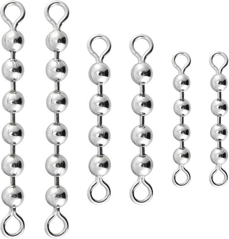Alwonder 50 Pack Fishing Bead Chain Swivels, Catfish Stainless Steel Fishing Balls Chain Swivels, Catfish Tackle Catfishing Equipment Rig Gear Freshwater Saltwater in Kuwait