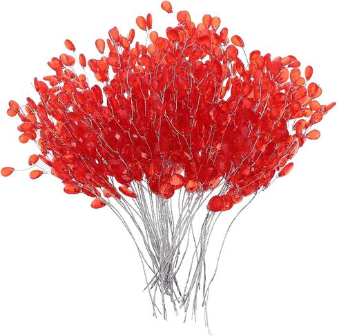 IMIKEYA Pearl Stick Stems Bouquets: 100pcs String Pearls Sticks, 4mm Bead String Garland Pearls String Floral Beaded Sticks Picks for Wedding Christmas Party Home Decor DIY Crafts in Kuwait