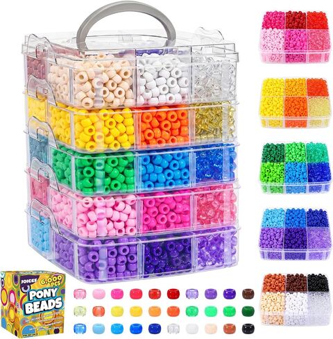 JOICEE 4400pcs Clay Beads for Bracelet Making Kit, Friendship Bracelet Beads Flat Preppy Beads for Jewelry Necklace Earring Making,Aesthetic Boho Clay Beads with Charms Gifts for Teen Girls Wemen. in Kuwait