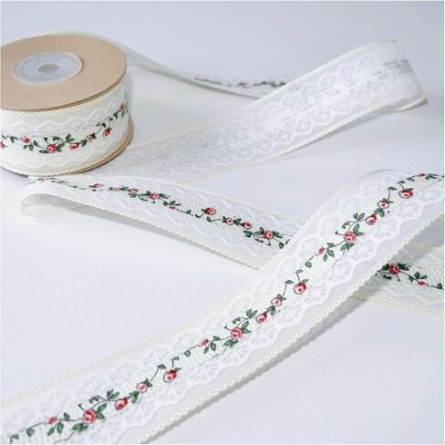 Vintage Lace Trim, Pink Embroidery Lace Ribbons for Crafts, Lace for Sewing Wedding/Bridal Decoration, 10 Yards (Green) in Kuwait