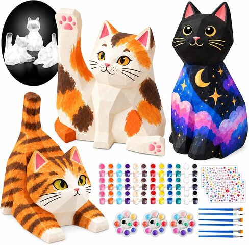 Goodyking Arts and Craft Painting Wooden Magnet - Kids Wood Craft Painting Activities for Boys Girls Age 3 4 5 6 7 8-12 Years Old DIY School Family Creative Supplies Gift Decoration Home Decor in Kuwait