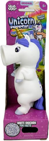 Hog Wild White Unicorn Popper Toy - Shoot Foam Balls Up to 20 Feet - 6 Rainbow Balls Included - Age 4+ in Kuwait