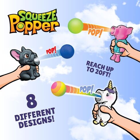 Hog Wild White Unicorn Popper Toy - Shoot Foam Balls Up to 20 Feet - 6 Rainbow Balls Included - Age 4+ in Kuwait