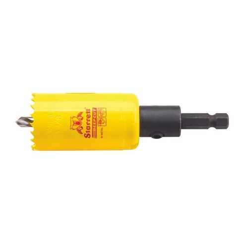 Starrett Bi-Metal Deep Cut Hole Saw with Arbor and Abrasion Resistant HSS Teeth - Ideal for Cutting Metal, Steel, and Wood - 2-3/8" Diameter, 2" Depth - ADCH0238 in Kuwait
