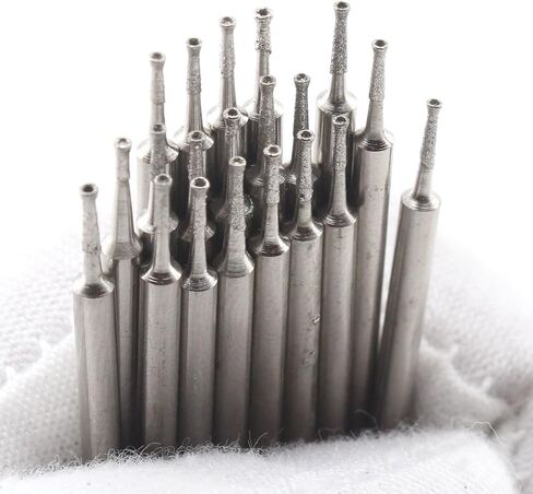 JINGLING Diamond Grinding Head 0.8mm Spherical CONCAVE Jade Carving Burrs 30Pcs in Kuwait