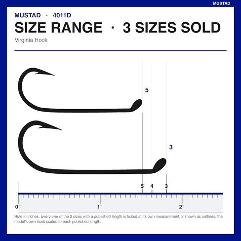 Mustad Classic Turned Down Ball Eye Hollow Point Virginia Hook (Pack of 100) in Kuwait
