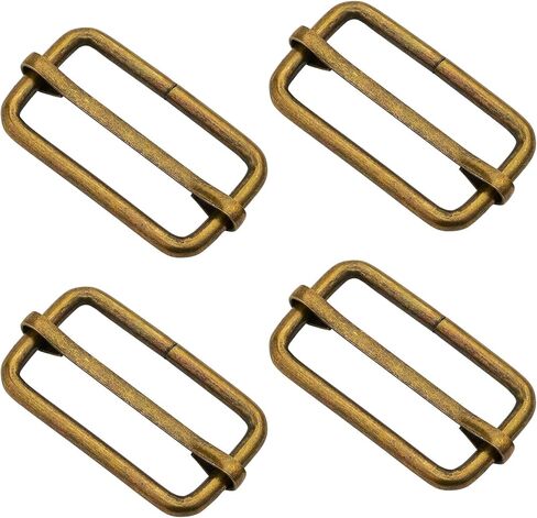 CRAFTMEMORE Triglide Slider 1 1/4", 1 1/2" Belt Keeper Movable Bar Slider Strap Adjuster Rectangle Strap Keeper Purse Making (1 1/4" x 10 pcs, Antique Brass) in Kuwait