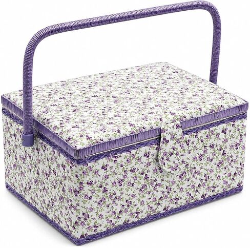 Medium Sewing Basket with Accessories, Sewing Storage Box with Supplies DIY Sewing Kits Christmas Gift for Beginner, Professional(black) in Kuwait
