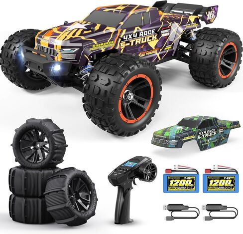 HAIBOXING 16890SA 1/16 مقياس 4WD بدون فرش RC Truck بحد أقصى 40 ميلاً في الساعة سيارات RC سريعة، جميع التضاريس سيارات RC مع ESC 4X4 مستقلة نصف شاحنة للطرق الوعرة للأولاد والكبار، بطارية 3S قابلة للتطبيق (غير متضمنة) in Kuwait