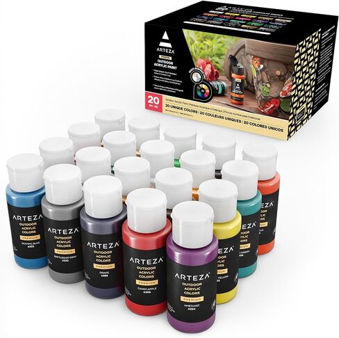 ARTEZA Acrylic Paint Set 14 Colors, 120 ml, 4.06 oz. Tubes W/ Storage Box, Rich Pigments, Non-Fading, Nontoxic, Art Supplies for Artists and Hobby Painters in Kuwait