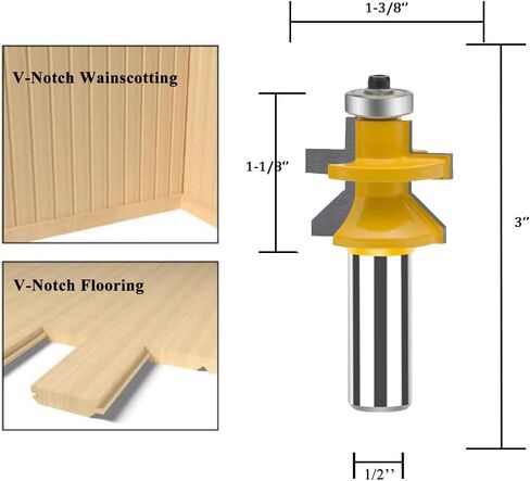 LEATBUY Molding Router Bit Set 1/2-Inch Shank, Woodworking Molding Cutter, Wood Milling Router Bits Drilling Carbide Tool for Door Table Cabinet Shelve Wall DIY(1/2 Shape) in Kuwait