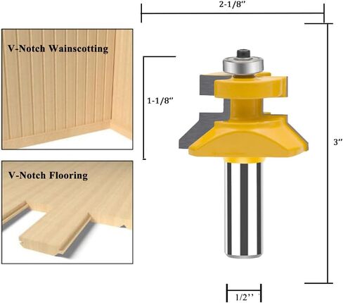 LEATBUY Molding Router Bit Set 1/2-Inch Shank, Woodworking Molding Cutter, Wood Milling Router Bits Drilling Carbide Tool for Door Table Cabinet Shelve Wall DIY(1/2 Shape) in Kuwait