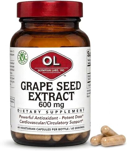 Olympian Labs Grape Seed Extract 400mg Vegan Capsules | Supports Heart & Immune Health, Antioxidant and Anti-Inflammatory - 100 Count in Kuwait