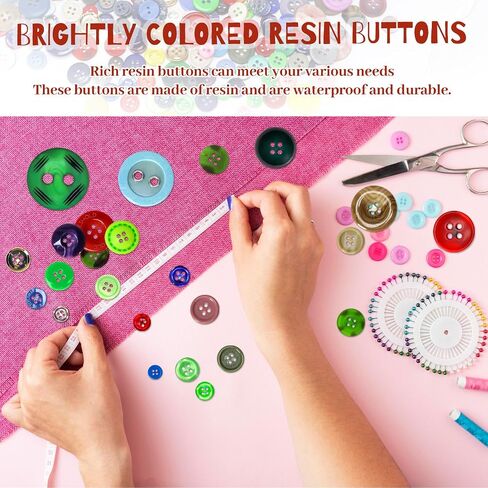 800 Pcs Assorted Sizes Resin Buttons,Round Craft Buttons for Sewing DIY Crafts,Children's Manual Button Painting in Kuwait