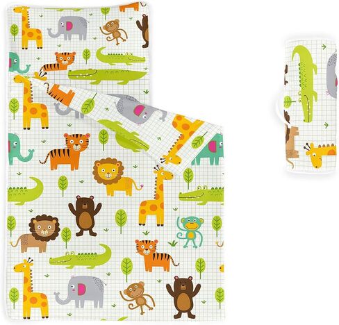 Nap Mat -Animal Sleeping Bag with Removable Pillow - Daycare and Sleepovers Preschool Kindergarten Bedding Set for Kids Toddler Boys Girls in Kuwait