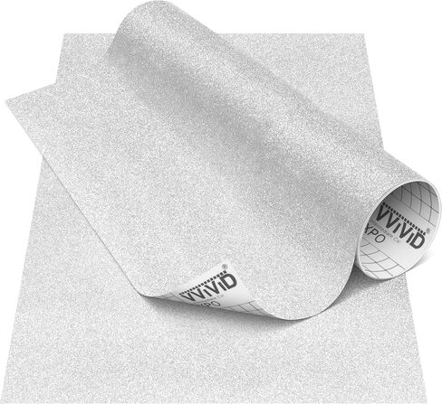 VViViD Glitter Silver DECO65 Permanent Adhesive Craft Vinyl Roll (100ft x 1ft) in Kuwait