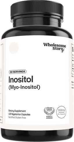 Pure Inositol Supplement | Myo-Inositol Supplement | Inositol Powder Capsules | Myoinositol | Inositol 2000mg | Male and Female Fertility Supplement | Vitamin B8 | 120 Inositol Supplement Caps in Kuwait