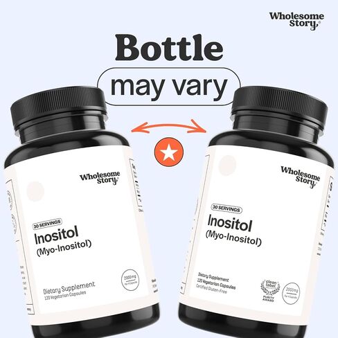 Pure Inositol Supplement | Myo-Inositol Supplement | Inositol Powder Capsules | Myoinositol | Inositol 2000mg | Male and Female Fertility Supplement | Vitamin B8 | 120 Inositol Supplement Caps in Kuwait