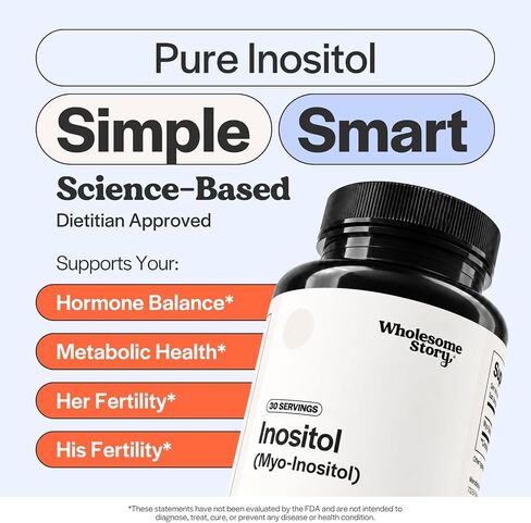 Pure Inositol Supplement | Myo-Inositol Supplement | Inositol Powder Capsules | Myoinositol | Inositol 2000mg | Male and Female Fertility Supplement | Vitamin B8 | 120 Inositol Supplement Caps in Kuwait