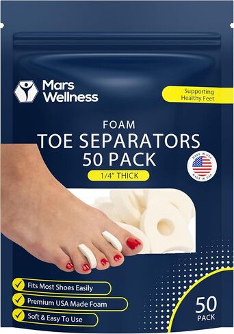 Premium Foam Toe Separators - Toe Spacers for Corn, Blister, and Hammer Toe Relief - 1/4 Inch (50 Pack) in Kuwait