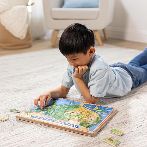 Melissa & Doug USA Map Sound Puzzle - Wooden Puzzle With Sound Effects (40 pcs) in Kuwait