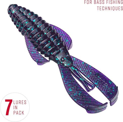 Strike King Rage Bug Fishing Lure, Junebug, 4-Inches, 7-Pack | Soft Plastic Craw in Kuwait