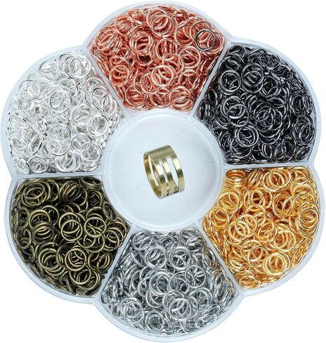 YAKA 900Pcs 10mm1Box 6 Colors Open Jump Ring,Ring Jewelry Keychain for Jewelry Making Accessories,1Pcc Jump Ring Open/Close Tool and 1Pcs Clear Box (0.39"/10mm) in Kuwait