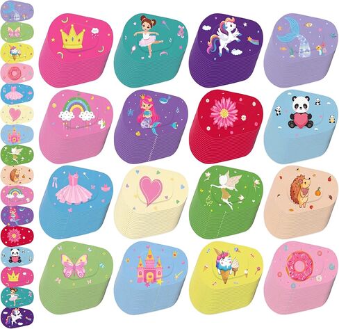 Timgle Adhesive Eye Patches for Kids Girls 16 Styles Toddler Eye Patches Bulk Latex Free Eye Pad Light Blocking Fun Cute Designs Cotton Adhesive Bandages for Kids Toddler Girls Boys(48 Pcs) in Kuwait
