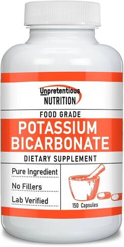 Unpretentious Potassium Bicarbonate (150 Caps), Dietary Supplement, No Fillers, Lab Verified in Kuwait