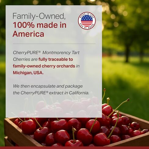 Anew Vita Montmorency Tart Cherry - Muscle Recovery, CherryPure 50:1 Concentrate eq. 25,000 mg, Rich in Antioxidants & Flavonoids, Plant-Based, Gluten-Free - 120 Veggie Capsules, Made in USA in Kuwait
