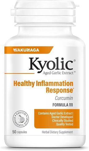 Kyolic Aged Garlic Extract Formula 111, Healthy Inflammation Response, Curcumin, 100 Capsules (Packaging May Vary) in Kuwait
