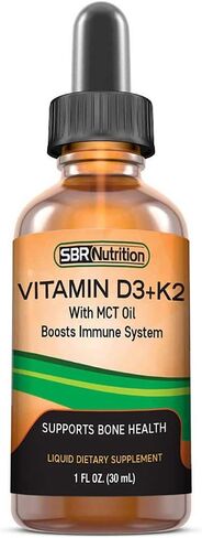 MAX Absorption, Vitamin D3 + K2 (MK-7) Liquid Drops with MCT Oil, Peppermint Flavor, Helps Support Strong Bones and Healthy Heart in Kuwait
