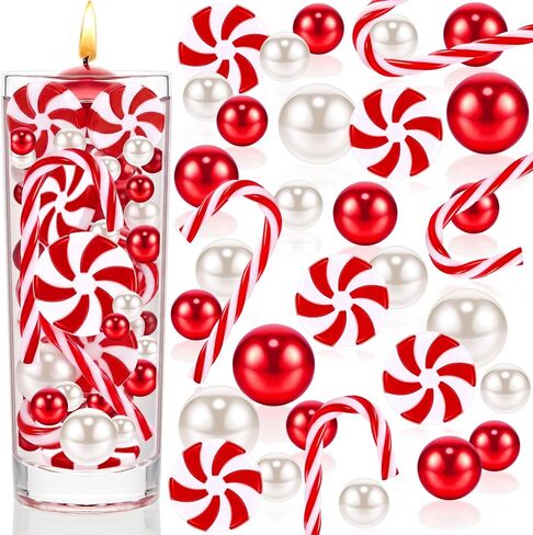 MTLEE 2106 Pieces Christmas Vase Filler Pearl for Vase Filler Pearls Candyland Water Gels Beads Candles Centerpiece for Christmas Home Table Party Decor(Classic Style) in Kuwait