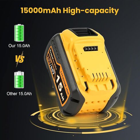 SUnMilY for Dewalt 20v Battery, 6.0 Ah Replacement Compatible with Dewalt Batteries 20v Max XR DCB206 DCB205 DCB200 (2 Pack) in Kuwait