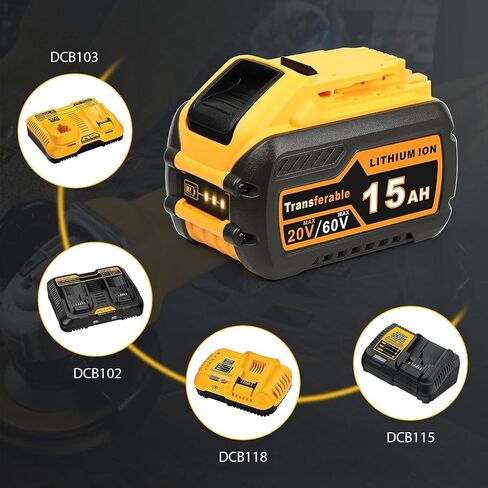 SUnMilY for Dewalt 20v Battery, 6.0 Ah Replacement Compatible with Dewalt Batteries 20v Max XR DCB206 DCB205 DCB200 (2 Pack) in Kuwait